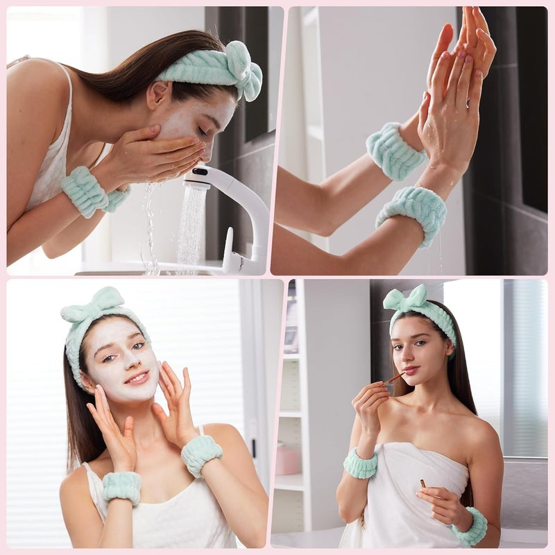 Ztomine Store Headbands for Women - Spa Headband and Wristband Set - Headband for Washing Face,Facial Mask,Makeup and Skin Care,Gifts for Women and Teen Girl Gifts Trendy Stuff - Image 3